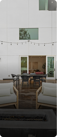 Contemporary home with outdoor seating